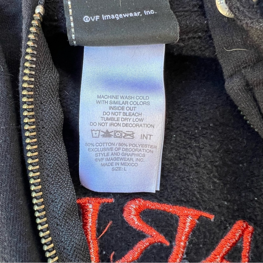 Harley-Davidson Black Hoodie with Orange Skull Design Men Size Large - Picture 8 of 8